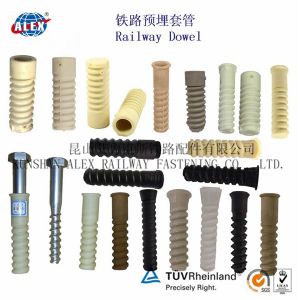 Railway Plastic Screw Dowel for Sleeper ,Plastic HDPE socket for Concrete Sleeper